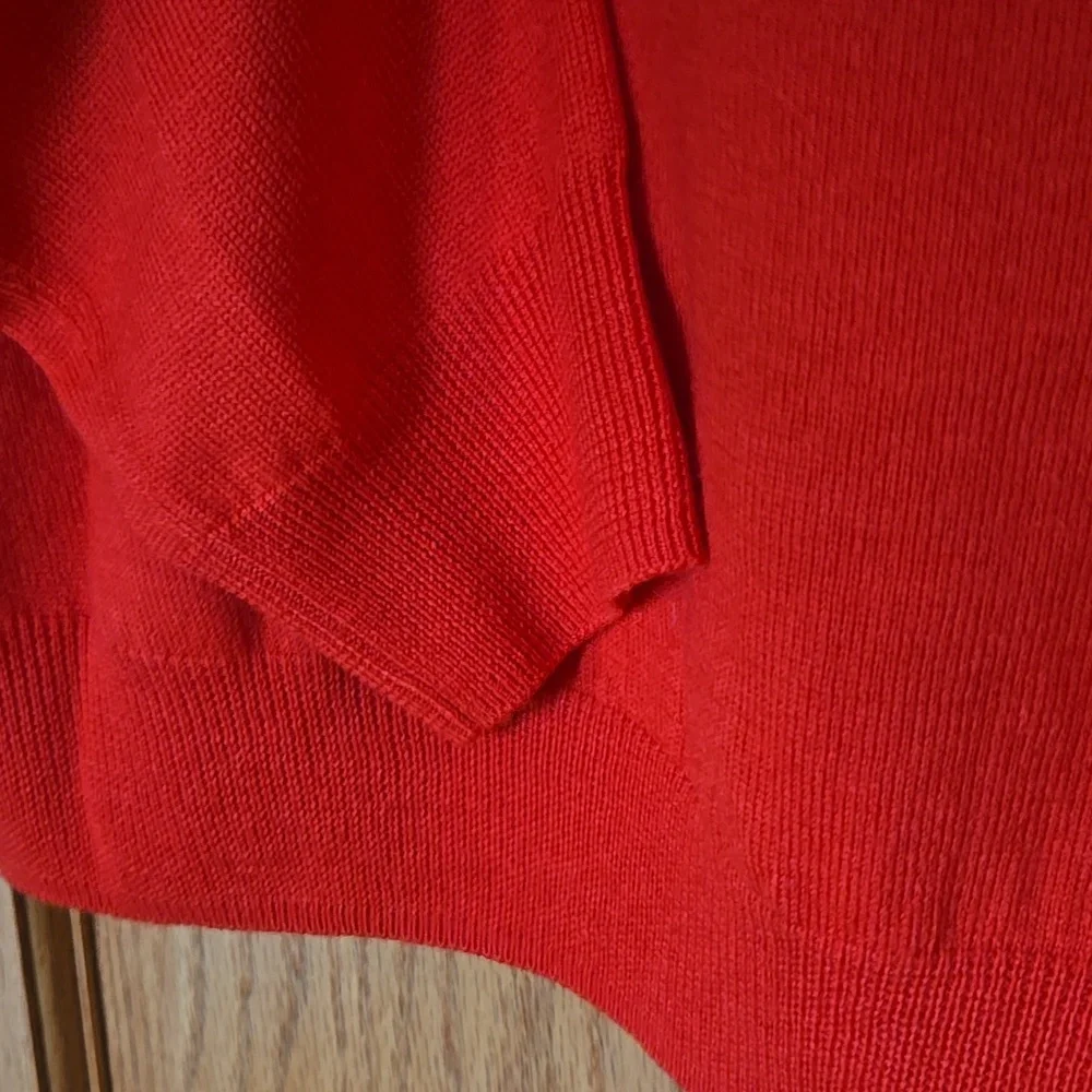 J.Crew Men's Merino Wool Sweater in Tomato Red MEDIUM